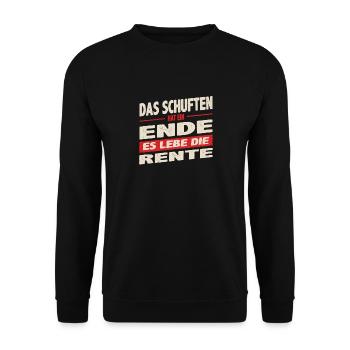 Le labeur est terminé Vive la retraite rouge - Sweat-shirt Unisexe - noir - Devant - Alina (178cm) & Michal (187cm)