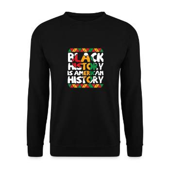 Schwarze Geschichte ist amerikanische Geschichte Patriotisches Afrika - Unisex Pullover - Schwarz - Vorne - Alina (178cm) & Michal (187cm)
