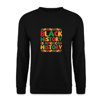 Schwarze Geschichte ist amerikanische Geschichte, patriotisches Afrika - Unisex Pullover - Schwarz - Vorne - Alina (178cm) & Michal (187cm)