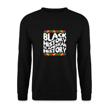 Schwarze Geschichte ist amerikanische Geschichte, patriotisches Afrika - Unisex Pullover - Schwarz - Vorne - Alina (178cm) & Michal (187cm)