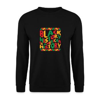Schwarze Geschichte ist amerikanische Geschichte, patriotisches Afrika - Unisex Pullover - Schwarz - Vorne - Alina (178cm) & Michal (187cm)