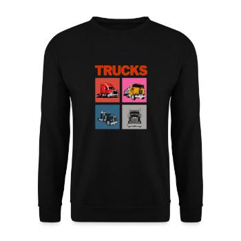 Lastwagen - Unisex Pullover - Schwarz - Vorne - Alina (178cm) & Michal (187cm)