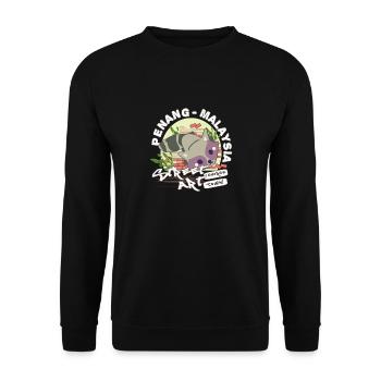 Waschbär Graffiti - Unisex Pullover - Schwarz - Vorne - Alina (178cm) & Michal (187cm)