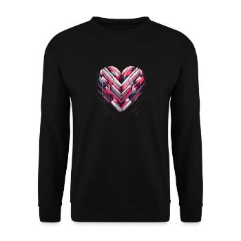 Futuristic Heart - Unisex Sweatshirt - black - Front - Alina (178cm) & Michal (187cm)