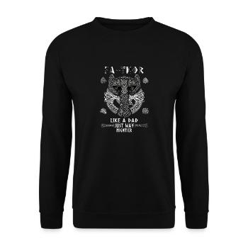 Vathor - Father's Day Father's Day Gift Viking - Unisex Sweatshirt - black - Front - Alina (178cm) & Michal (187cm)