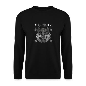Vathor - Fête des pères Cadeau Fête des Pères Viking - Sweat-shirt Unisexe - noir - Devant - Alina (178cm) & Michal (187cm)