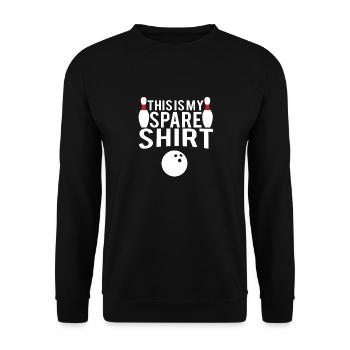 Citation de bowling drôle - c’est ma chemise de rechange - Sweat-shirt Unisexe - noir - Devant - Alina (178cm) & Michal (187cm)
