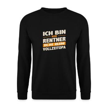 I'm not a pensioner, I'm a full-time grandpa Yellow - Unisex Sweatshirt - black - Front - Alina (178cm) & Michal (187cm)