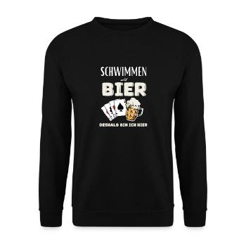Baignade et bière - Sweat-shirt Unisexe - noir - Devant - Alina (178cm) & Michal (187cm)