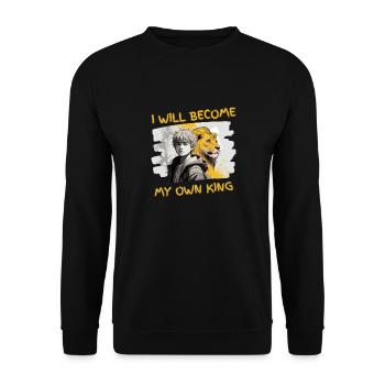 I will be my own king - Unisex Sweatshirt - black - Front - Alina (178cm) & Michal (187cm)