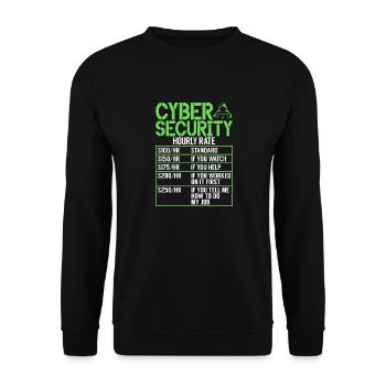 Piratage informatique en cybersécurité - Sweat-shirt Unisexe - noir - Devant - Alina (178cm) & Michal (187cm)