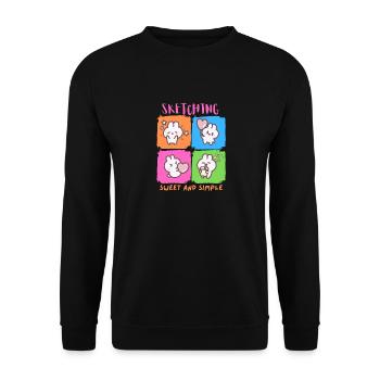 sweet and simple - sketching - Unisex Sweatshirt - black - Front - Alina (178cm) & Michal (187cm)