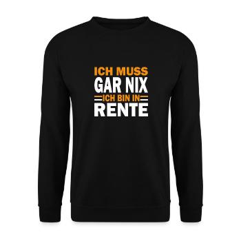 I don't have to do anything, I'm retired yellow - Unisex Sweatshirt - black - Front - Alina (178cm) & Michal (187cm)