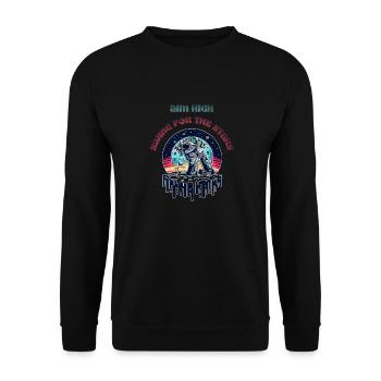 Galactic Golf - Lunar Links Edition - Unisex Sweatshirt - black - Front - Alina (178cm) & Michal (187cm)