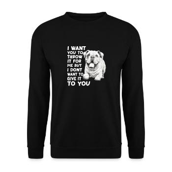Tenue de promenade pour Bulldogs anglais - Sweat-shirt Unisexe - noir - Devant - Alina (178cm) & Michal (187cm)