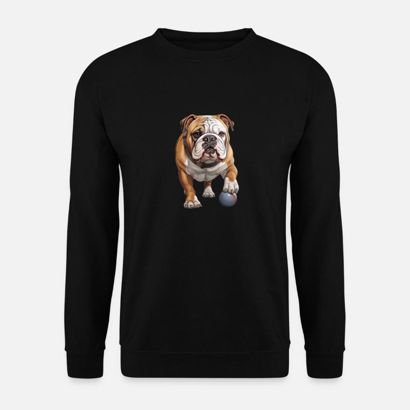 Englische Bulldoggen Hundehalter T Dog Walking - Unisex Pullover - Schwarz