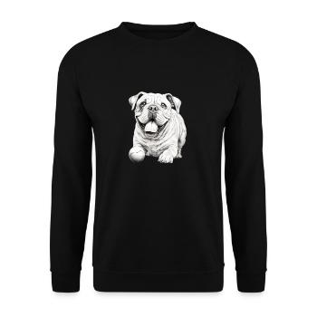 Bouledogues anglais Dog Holder T Dog Walking - Sweat-shirt Unisexe - noir - Devant - Alina (178cm) & Michal (187cm)