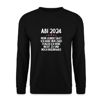 Abitur Junge Mädchen Abi Abitur 2024 - Unisex Pullover - Schwarz - Vorne - Alina (178cm) & Michal (187cm)