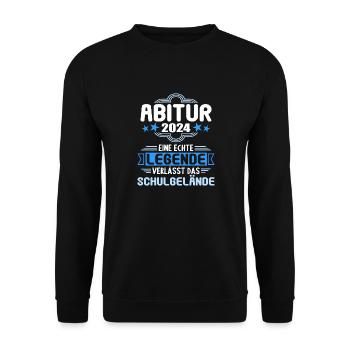 Abitur Junge Mädchen Abi Abitur 2024 - Unisex Pullover - Schwarz - Vorne - Alina (178cm) & Michal (187cm)