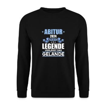 Abitur Junge Mädchen Abi Abitur 2024 - Unisex Pullover - Schwarz - Vorne - Alina (178cm) & Michal (187cm)