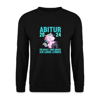 Abitur Junge Mädchen Abi Abitur 2024 - Unisex Pullover - Schwarz - Vorne - Alina (178cm) & Michal (187cm)