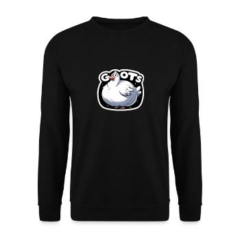 Lustige Goots Fette Gans Meme - Unisex Pullover - Schwarz - Vorne - Alina (178cm) & Michal (187cm)