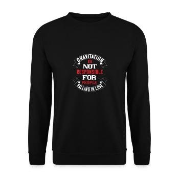 Die Schwerkraft ist nicht verantwortlich - Unisex Pullover - Schwarz - Vorne - Alina (178cm) & Michal (187cm)