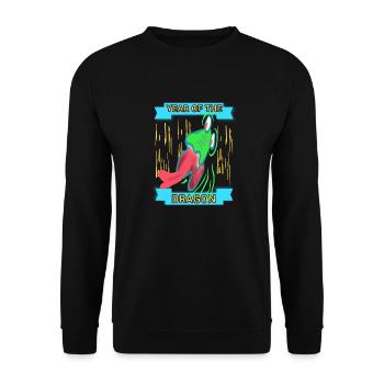 Jahr des Drachens 2024 - Unisex Pullover - Schwarz - Vorne - Alina (178cm) & Michal (187cm)