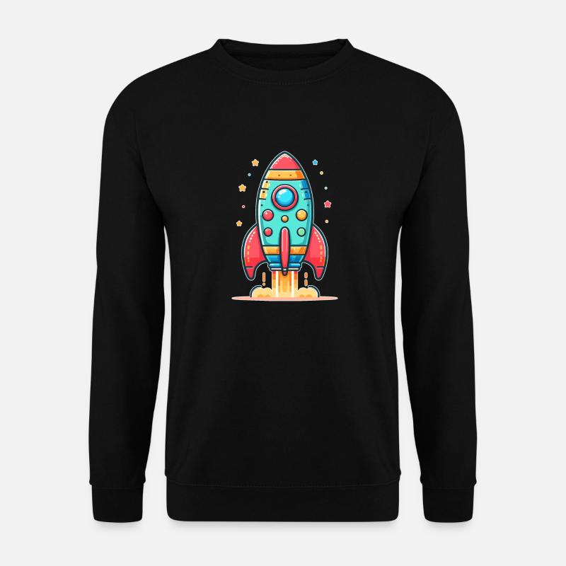 childishly designed rocket - Unisex Sweatshirt - black