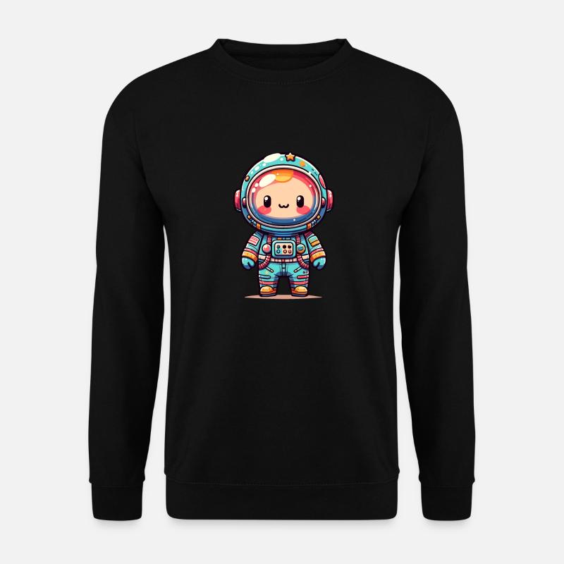 childishly designed spaceman - Unisex Sweatshirt - black