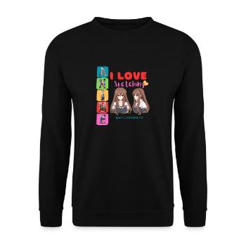 I Love Sketching - Unisex Sweatshirt - black - Front - Alina (178cm) & Michal (187cm)