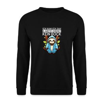 Sloth - Unisex Sweatshirt - black - Front - Alina (178cm) & Michal (187cm)