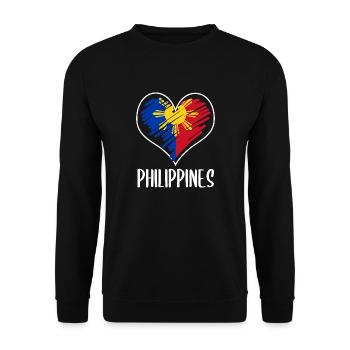 Philippinen Filipino Flagge Stolz I Geschenk - Unisex Pullover - Schwarz - Vorne - Alina (178cm) & Michal (187cm)
