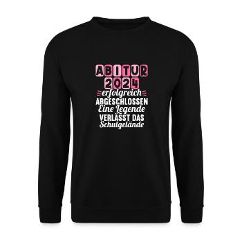 Abitur Junge Mädchen Abi Abitur 2024 - Unisex Pullover - Schwarz - Vorne - Alina (178cm) & Michal (187cm)