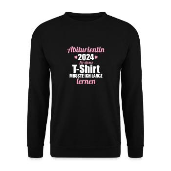 Abitur Junge Mädchen Abi Abitur 2024 - Unisex Pullover - Schwarz - Vorne - Alina (178cm) & Michal (187cm)