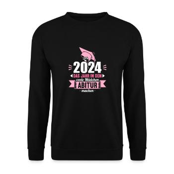 Abitur Jeunes Filles Abi Abitur 2024 - Sweat-shirt Unisexe - noir - Devant - Alina (178cm) & Michal (187cm)