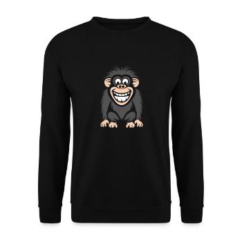 Humour petit singe babouin - Sweat-shirt Unisexe - noir - Devant - Alina (178cm) & Michal (187cm)