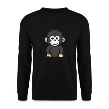 Humour petit singe babouin - Sweat-shirt Unisexe - noir - Devant - Alina (178cm) & Michal (187cm)