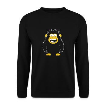 Humour petit singe babouin - Sweat-shirt Unisexe - noir - Devant - Alina (178cm) & Michal (187cm)