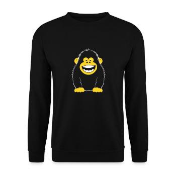 Humour petit singe babouin - Sweat-shirt Unisexe - noir - Devant - Alina (178cm) & Michal (187cm)
