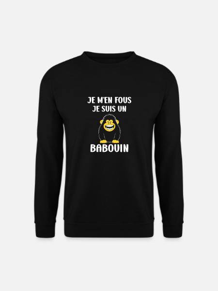 Humour petit singe babouin - Sweat-shirt Unisexe - noir