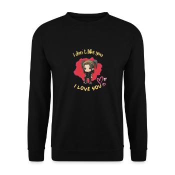 I love you - Unisex Sweatshirt - black - Front - Alina (178cm) & Michal (187cm)