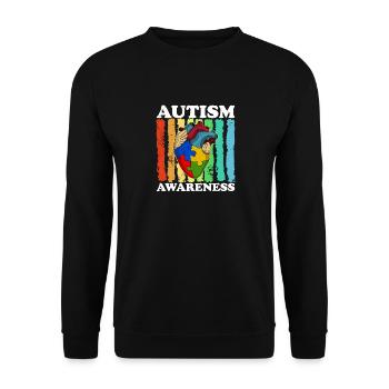 Autism awareness Heart Colors - Unisex Sweatshirt - black - Front - Alina (178cm) & Michal (187cm)