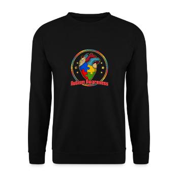 Autism awareness Heart Colors Autism puzzle piece - Unisex Sweatshirt - black - Front - Alina (178cm) & Michal (187cm)