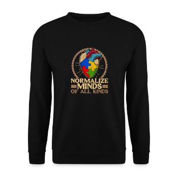 Normalize minds of all kinds Autism Heart - Unisex Sweatshirt - black - Front - Alina (178cm) & Michal (187cm)