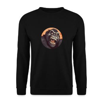 Conception de motifs de singe rugissant de gorille cool - Sweat-shirt Unisexe - noir - Devant - Alina (178cm) & Michal (187cm)