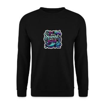 Soul of A Mermaid, Mouth Of A Sailor - Unisex Sweatshirt - black - Front - Alina (178cm) & Michal (187cm)