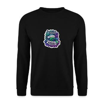 Soul of A Mermaid, Mouth Of A Sailor - Unisex Sweatshirt - black - Front - Alina (178cm) & Michal (187cm)