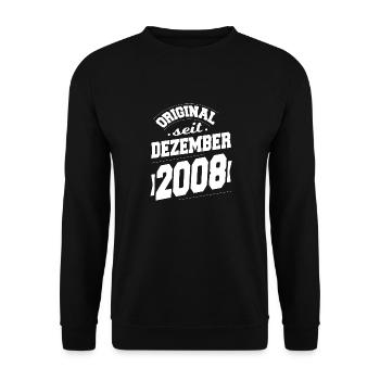 December 2008 Original for 15 years man woman - Unisex Sweatshirt - black - Front - Alina (178cm) & Michal (187cm)