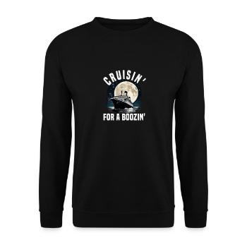 Cruising For A Boozing Cruise Ship Vacation Group - Unisex Sweatshirt - black - Front - Alina (178cm) & Michal (187cm)